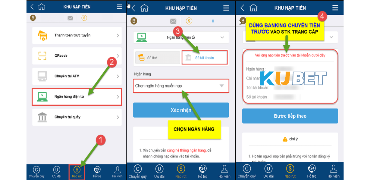 Các Phương Thức Nạp Tiền Kubet Qua CJ5582